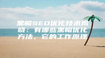 黑帽SEO优化技术揭晓：有哪些黑帽优化方法，它的工作原理