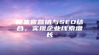 将集客营销与SEO结合，实现企业线索增长