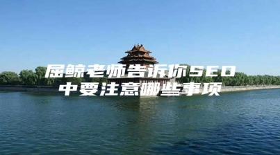 屈鲸老师告诉你SEO中要注意哪些事项