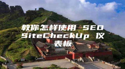 教你怎样使用 SEOSiteCheckUp 仪表板