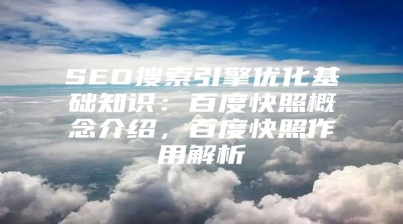 SEO搜索引擎优化基础知识：百度快照概念介绍，百度快照作用解析