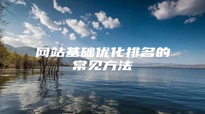 网站基础优化排名的常见方法