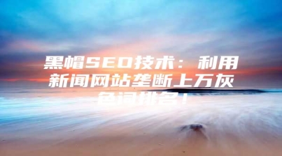 黑帽SEO技术：利用新闻网站垄断上万灰色词排名！