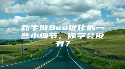 新手做Seo优化的一些小细节，你学会没有？