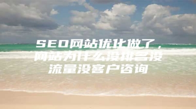 SEO网站优化做了，网站为什么没排名没流量没客户咨询
