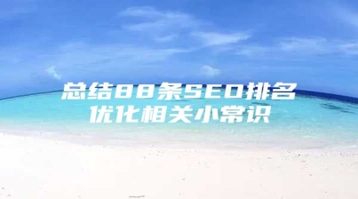 总结88条SEO排名优化相关小常识
