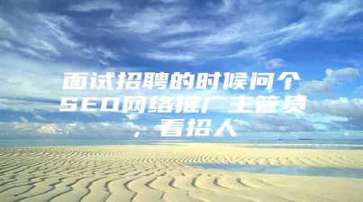 面试招聘的时候问个SEO网络推广主管员，看招人