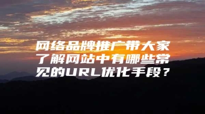 网络品牌推广带大家了解网站中有哪些常见的URL优化手段？