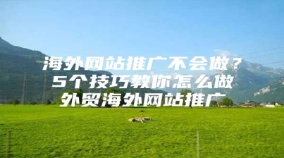 海外网站推广不会做？5个技巧教你怎么做外贸海外网站推广