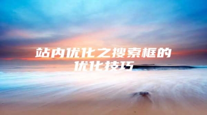 站内优化之搜索框的优化技巧