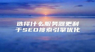 选择什么服务器更利于SEO搜索引擎优化
