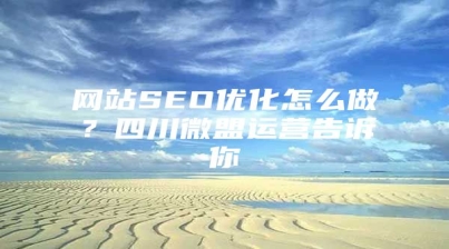 网站SEO优化怎么做？四川微盟运营告诉你