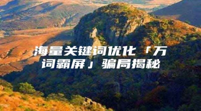 海量关键词优化「万词霸屏」骗局揭秘