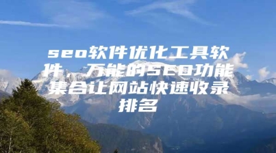 seo软件优化工具软件，万能的SEO功能集合让网站快速收录排名