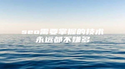seo需要掌握的技术永远都不嫌多