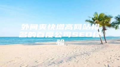 外间爽快增高网站排名的百度公司SEO经验
