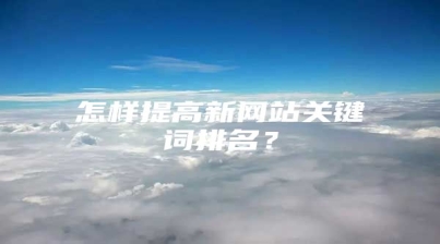 怎样提高新网站关键词排名？