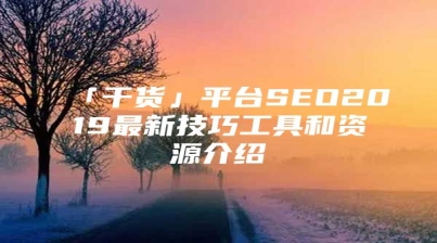 「干货」平台SEO2019最新技巧工具和资源介绍