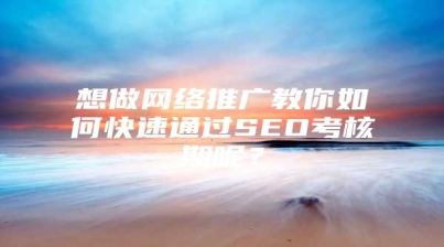 想做网络推广教你如何快速通过SEO考核期呢？