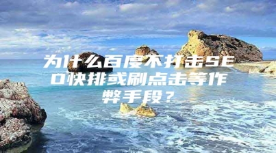 为什么百度不打击SEO快排或刷点击等作弊手段？