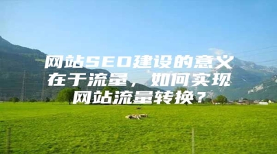 网站SEO建设的意义在于流量，如何实现网站流量转换？