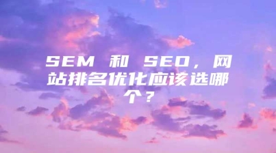 SEM 和 SEO，网站排名优化应该选哪个？