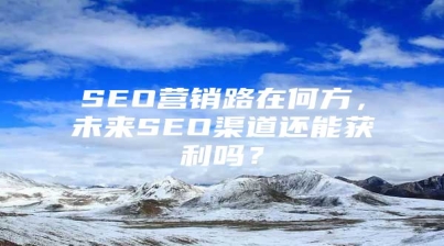 SEO营销路在何方，未来SEO渠道还能获利吗？