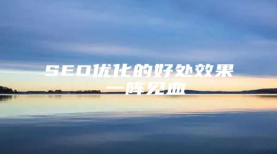SEO优化的好处效果 一阵见血