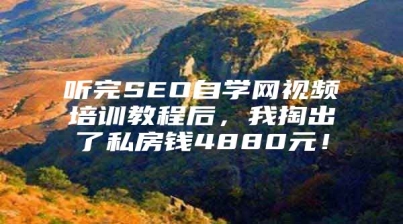 听完SEO自学网视频培训教程后，我掏出了私房钱4880元！