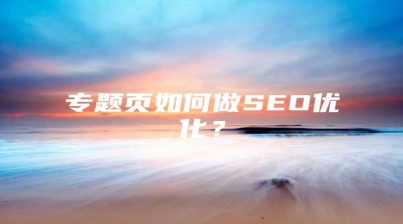 专题页如何做SEO优化？