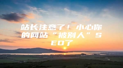 站长注意了！小心你的网站“被别人”SEO了