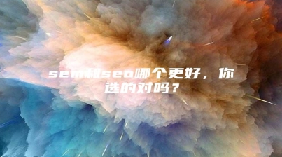 sem和seo哪个更好，你选的对吗？