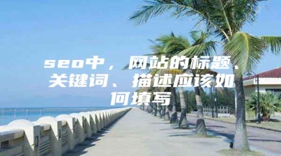 seo中，网站的标题、关键词、描述应该如何填写
