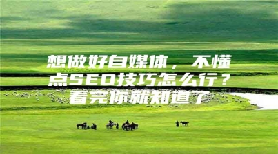 想做好自媒体，不懂点SEO技巧怎么行？看完你就知道了