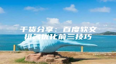 干货分享：百度软文排名优化前三技巧
