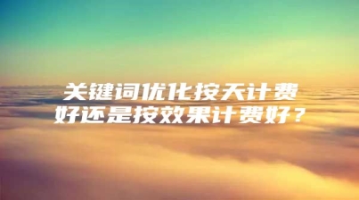 关键词优化按天计费好还是按效果计费好？