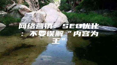 网络营销：SEO优化：不要误解“内容为王”