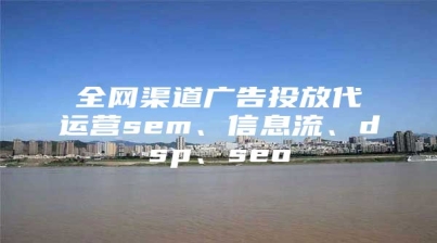 全网渠道广告投放代运营sem、信息流、dsp、seo