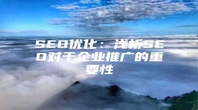 SEO优化：浅析SEO对于企业推广的重要性