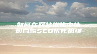 如何在网站优化中体现白帽SEO优化思维