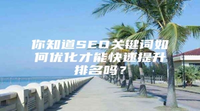 你知道SEO关键词如何优化才能快速提升排名吗？