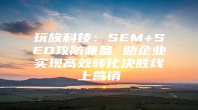 玩族科技：SEM+SEO攻防兼备 助企业实现高效转化决胜线上营销