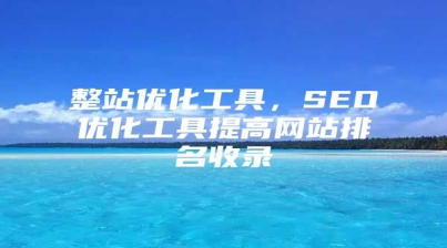 整站优化工具，SEO优化工具提高网站排名收录