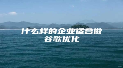 什么样的企业适合做谷歌优化