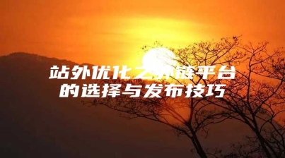 站外优化之外链平台的选择与发布技巧