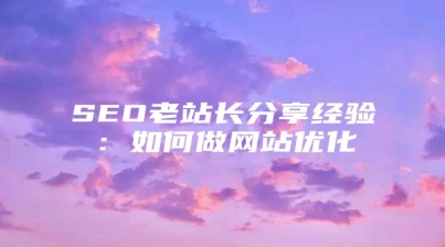 SEO老站长分享经验：如何做网站优化