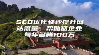 SEO优化快速提升网站流量，帮助您企业每年多赚100万
