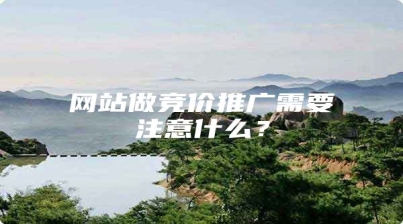 网站做竞价推广需要注意什么？
