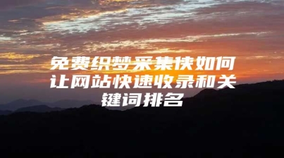 免费织梦采集侠如何让网站快速收录和关键词排名