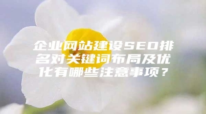 企业网站建设SEO排名对关键词布局及优化有哪些注意事项？